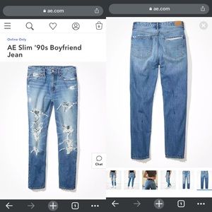 American Eagle 90s Boyfriend Slim Destroyed Jeans